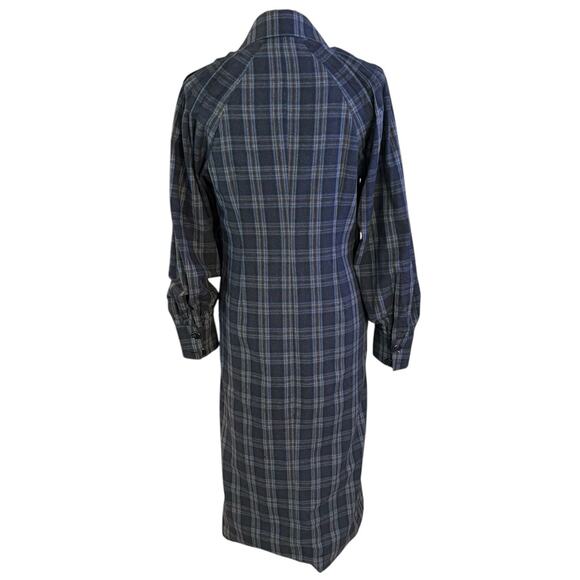 Exquise Anthropologie Size US 8 Plaid Flannel Shirt Dress Midi Blue - Picture 2 of 7